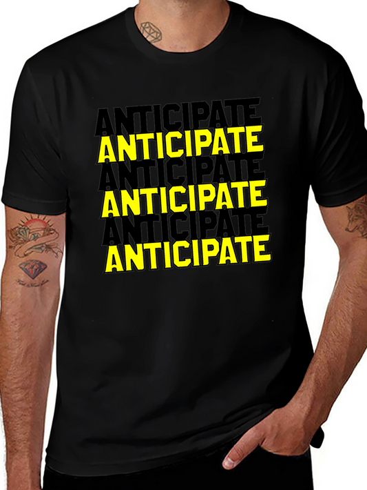 Anticipate Graphic Tee - Black Cotton Blend Shirt