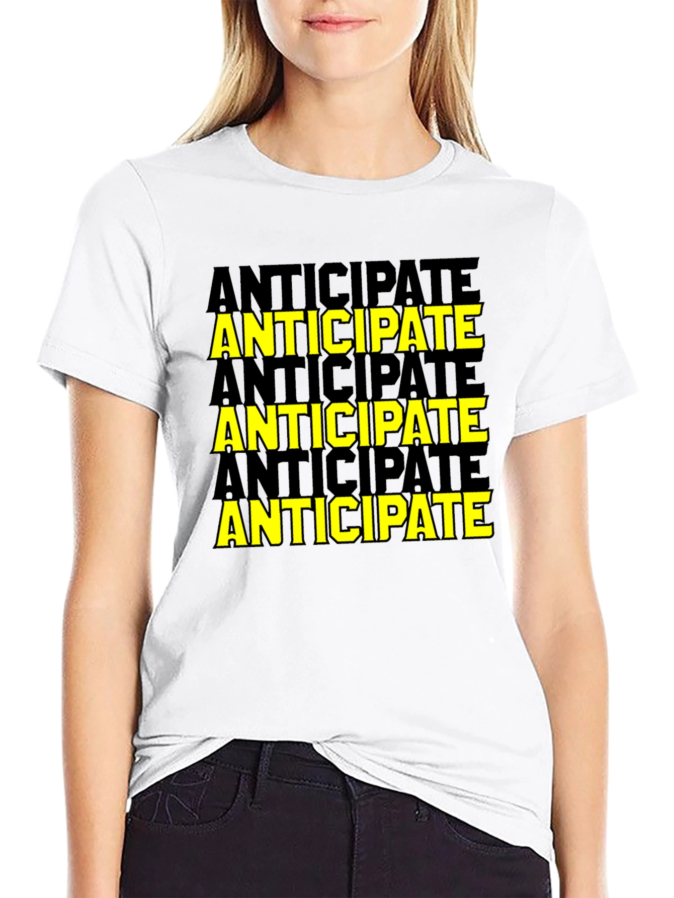 Anticipate Graphic Tee - Black Cotton Blend Shirt