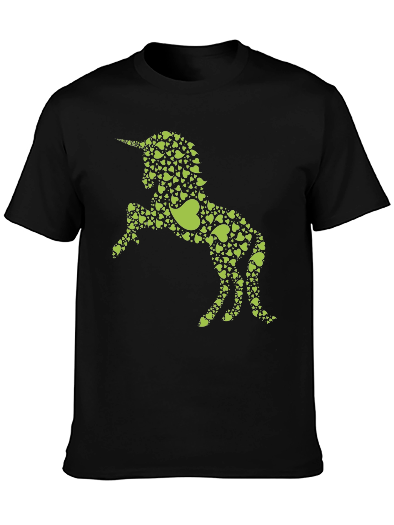 Heart Unicorn Graphic T-Shirt - Black
