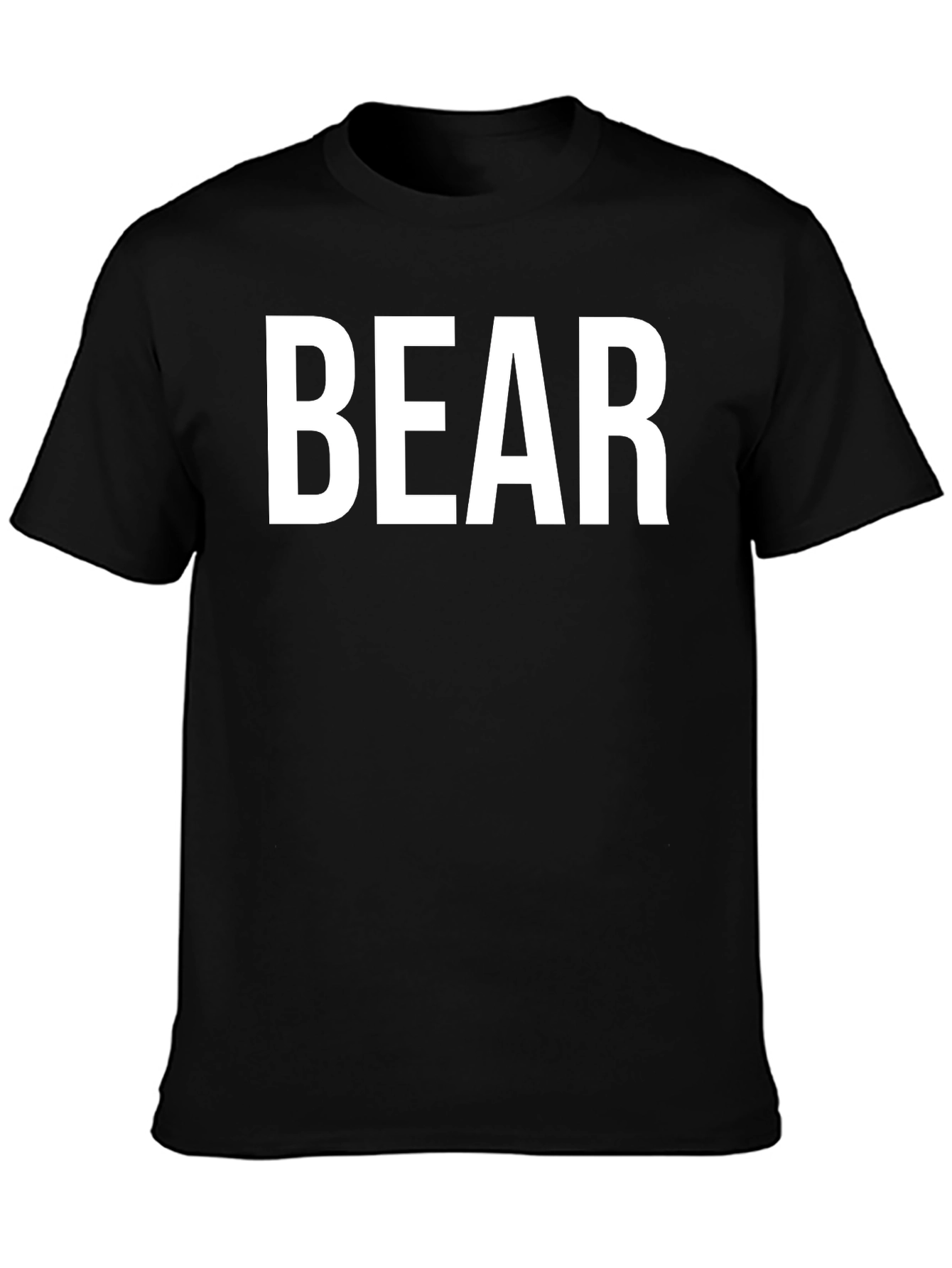 Mens BEAR Graphic Print Black T-Shirt