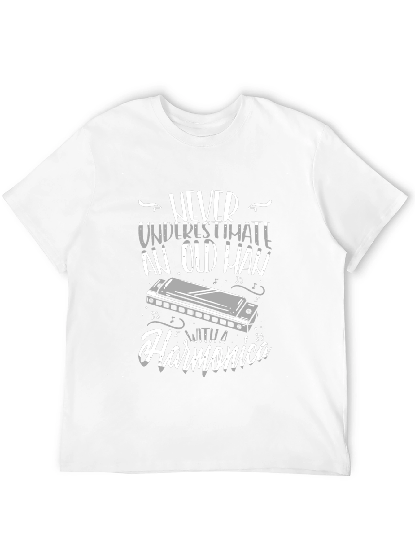 Never Underestimate An Old Man With A Harmonica T-Shirt
