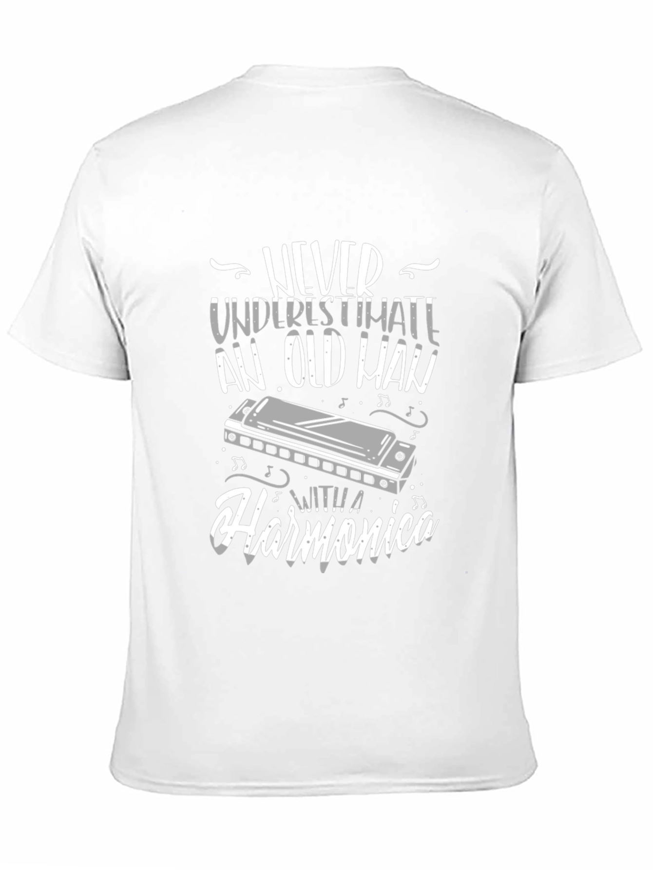 Never Underestimate An Old Man With A Harmonica T-Shirt