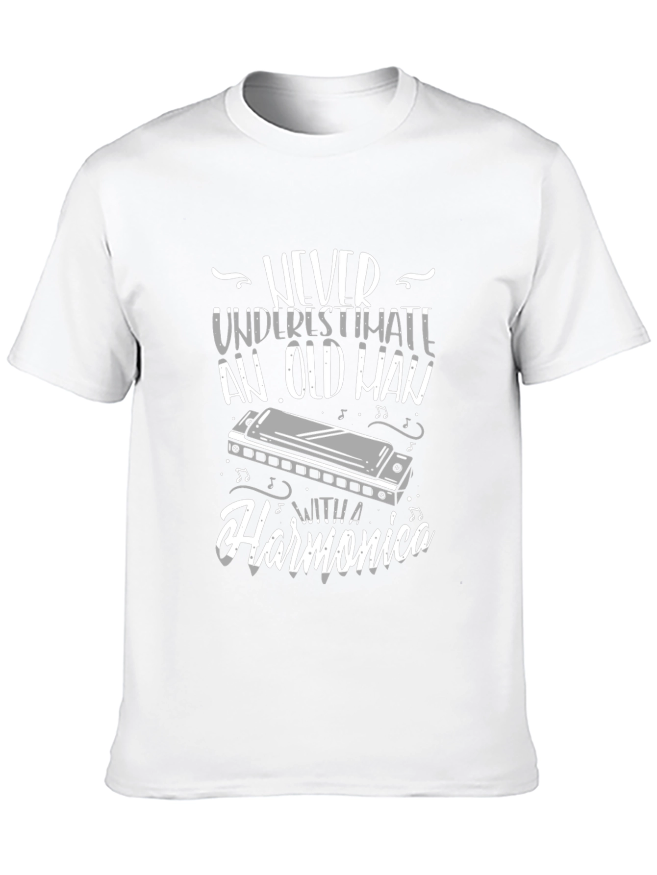 Never Underestimate An Old Man With A Harmonica T-Shirt