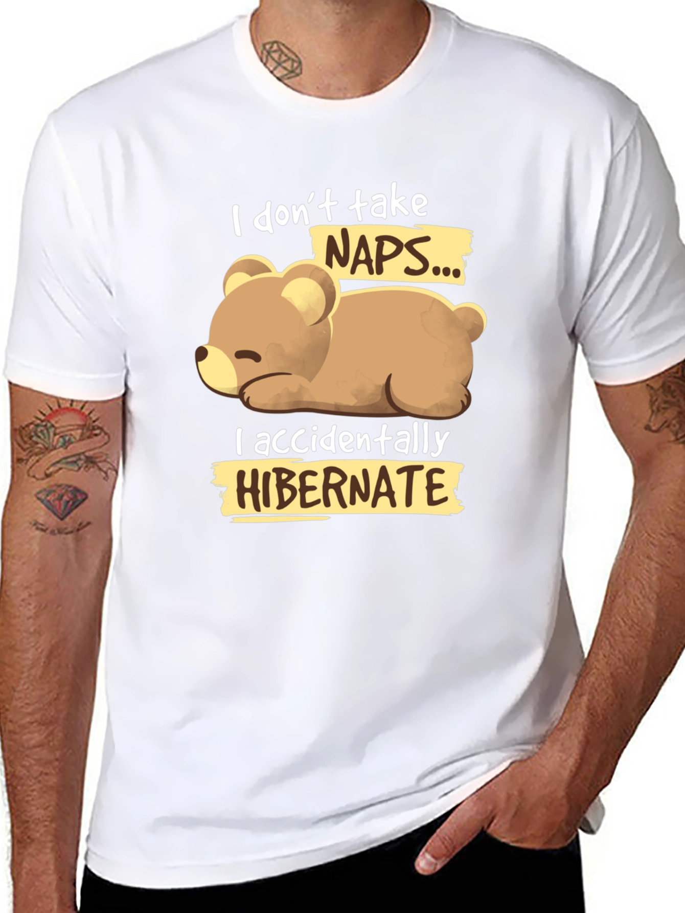 Funny Bear Hibernation T-Shirt - Novelty Sleep Tee