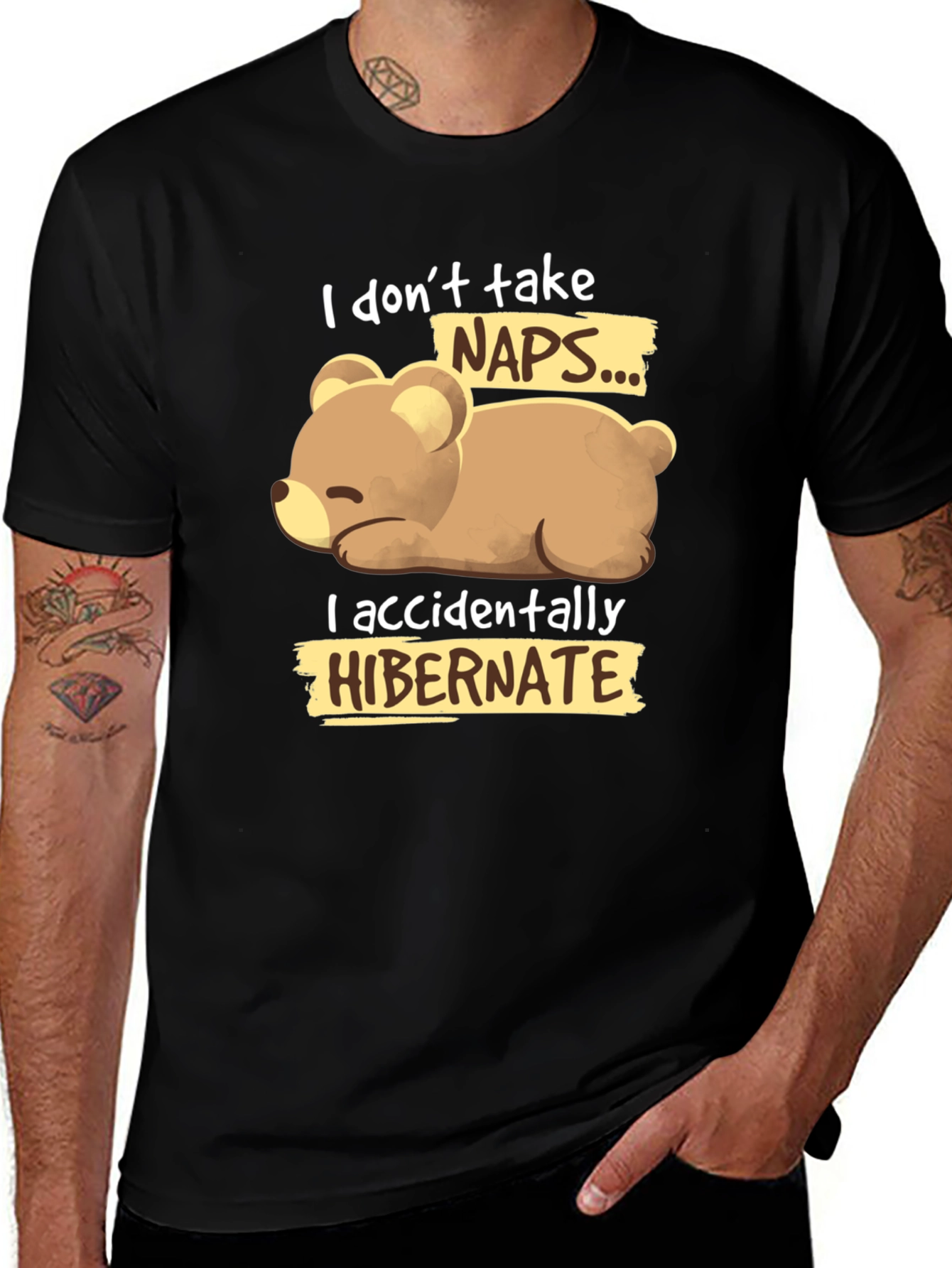 Funny Bear Hibernation T-Shirt - Novelty Sleep Tee