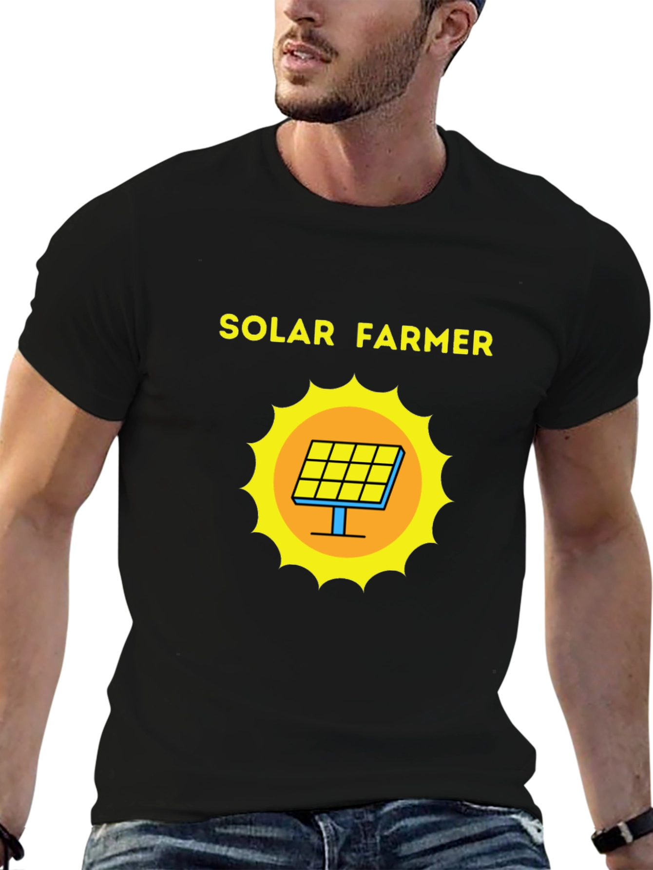 Solar Farmer Graphic Tee - Eco-Friendly Style