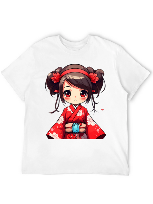 Anime Girl Graphic Black T-Shirt