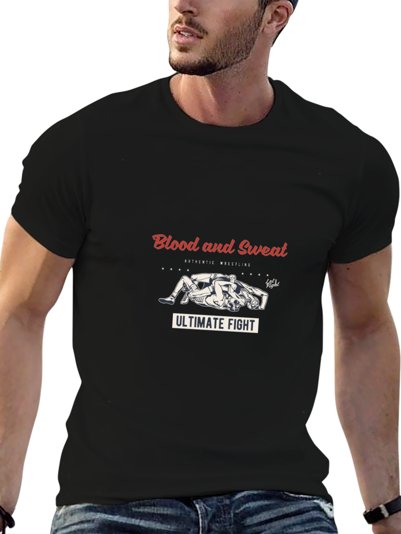 Blood and Sweat Wrestling Graphic Tee