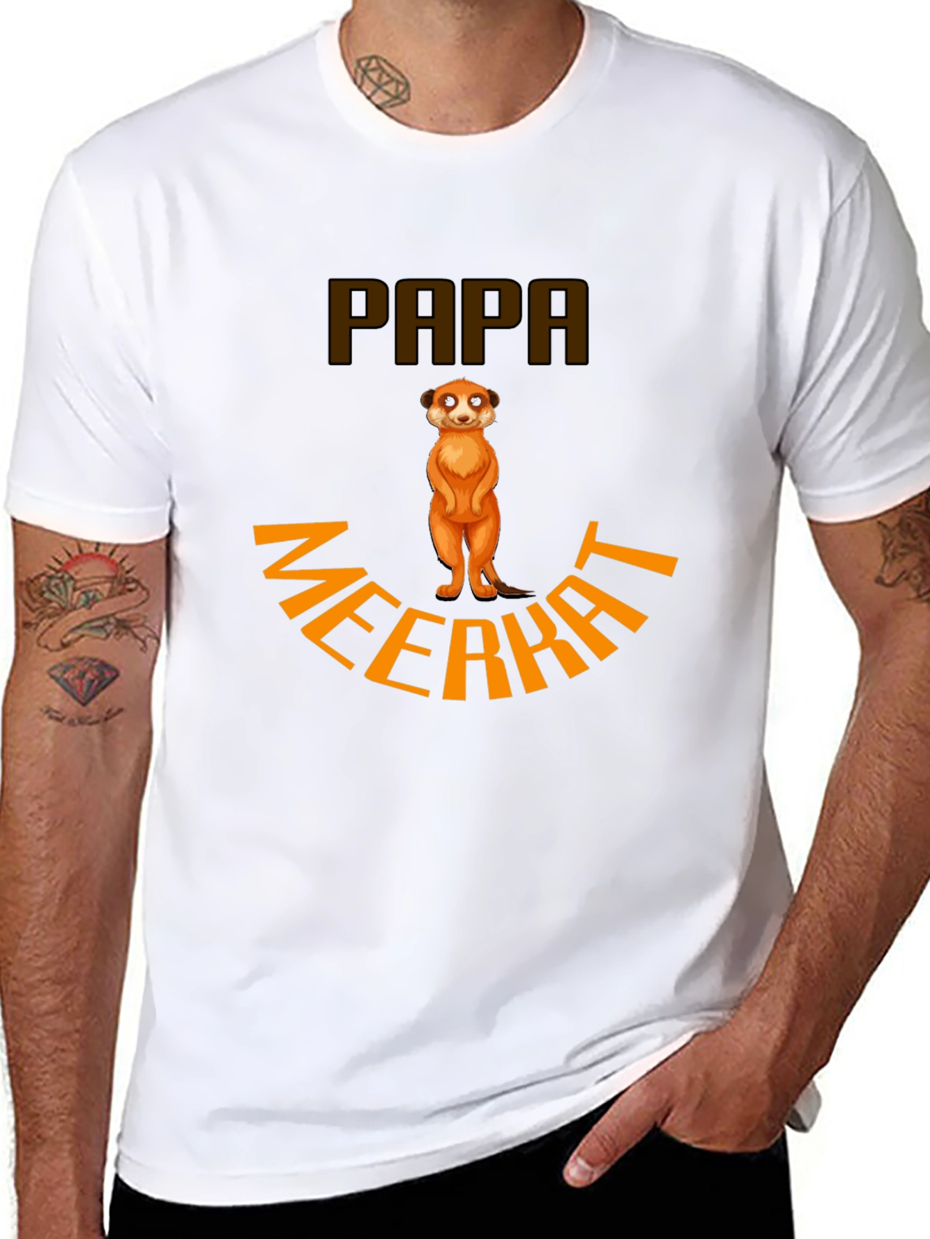 Papa Meerkat T-Shirt - Novelty Animal Graphic Tee