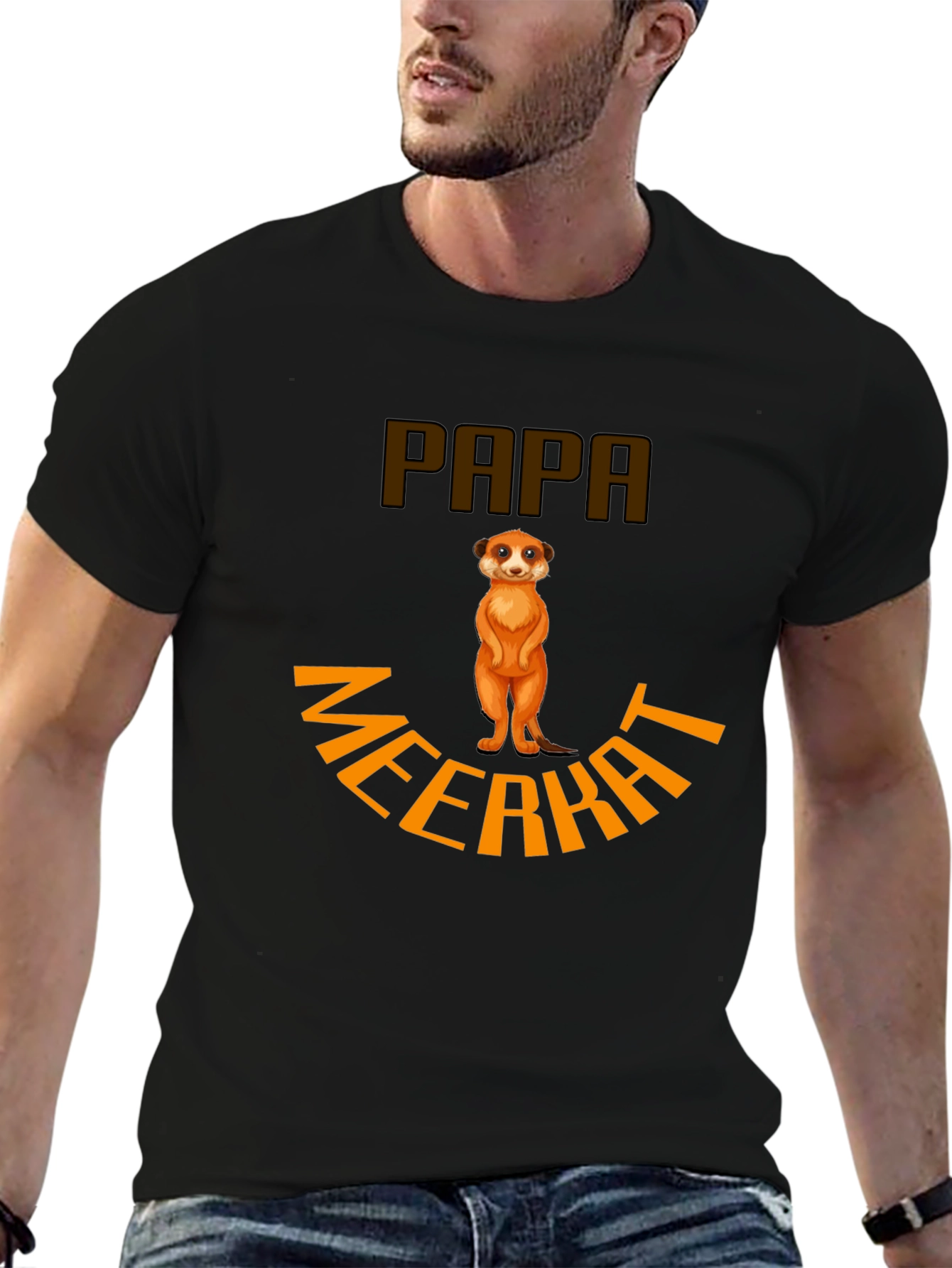 Papa Meerkat T-Shirt - Novelty Animal Graphic Tee