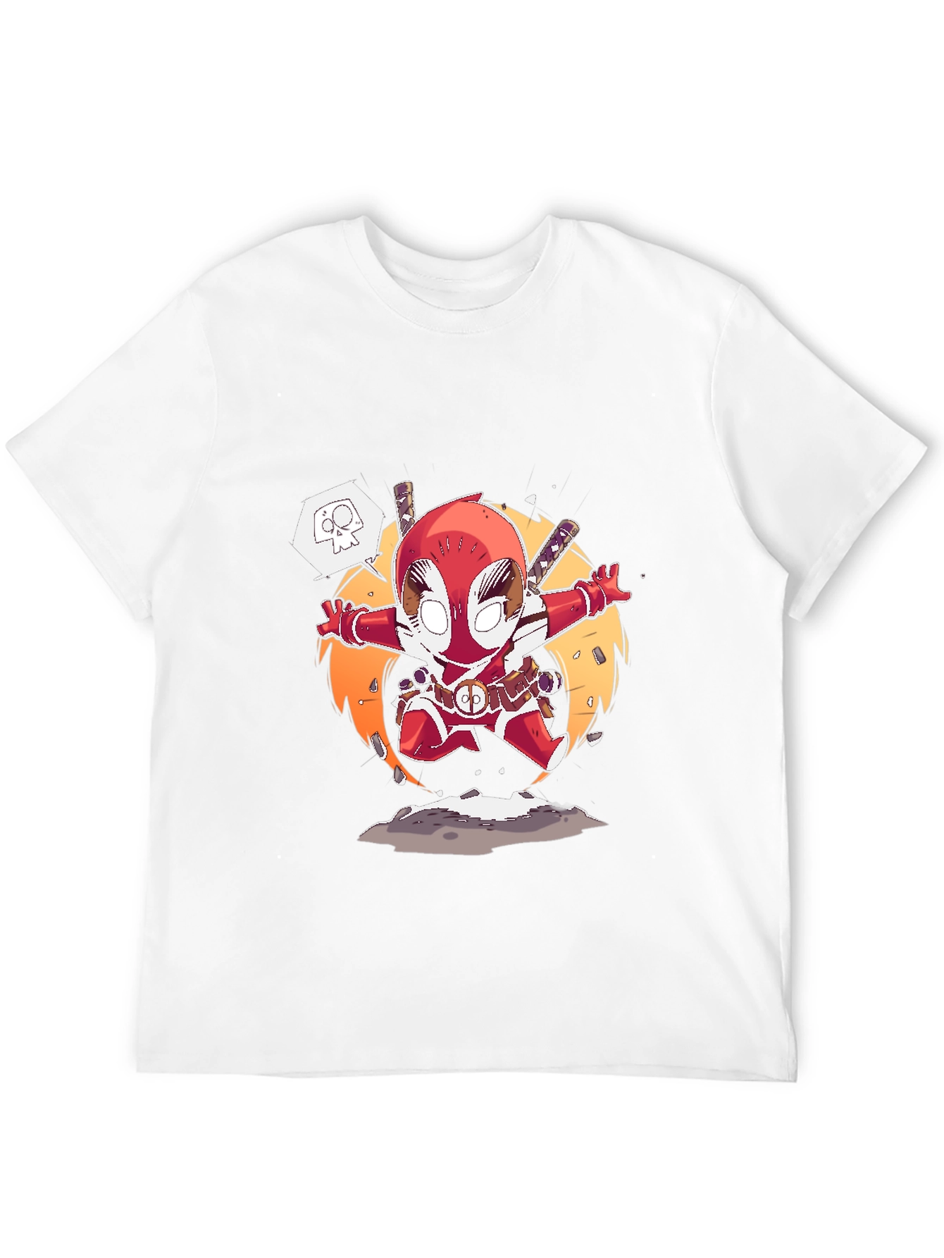 Deadpool Cartoon Graphic T-Shirt - Black
