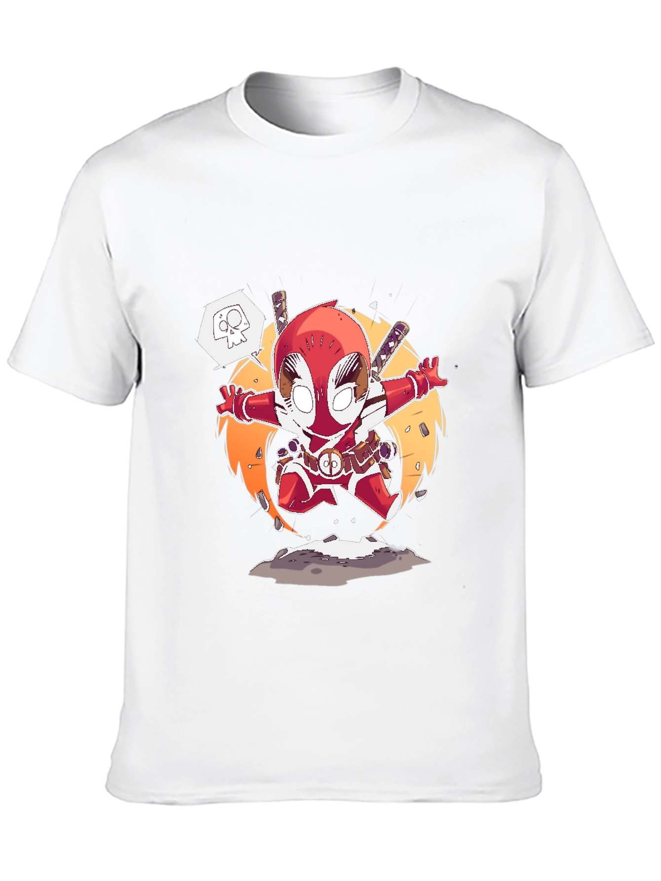Deadpool Cartoon Graphic T-Shirt - Black