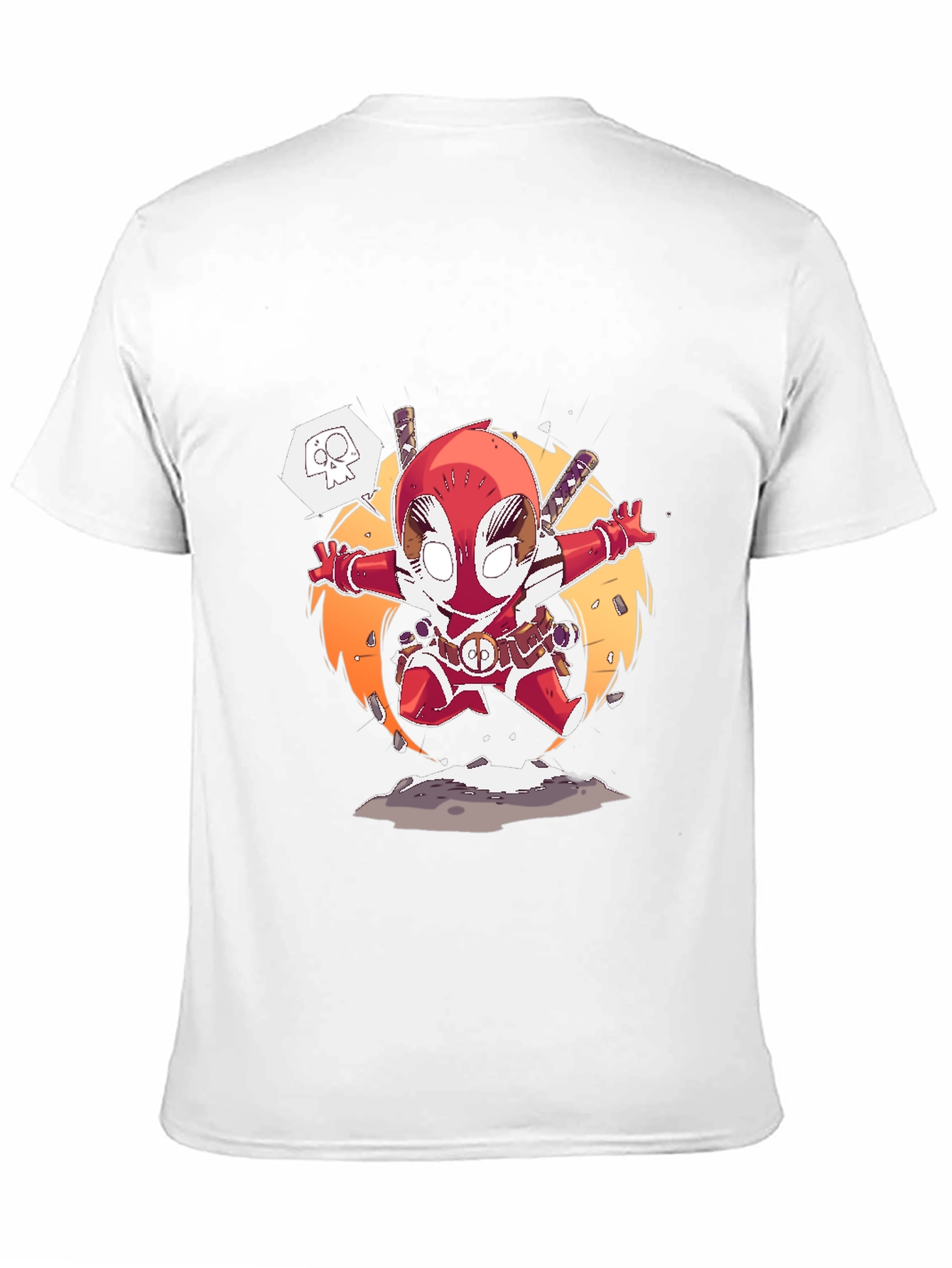 Deadpool Cartoon Graphic T-Shirt - Black