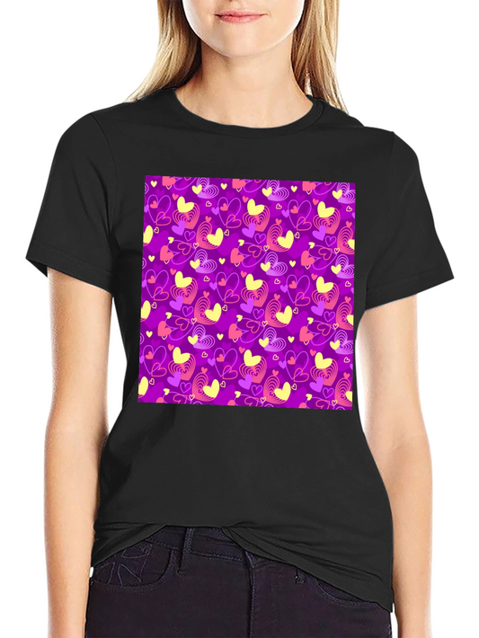 Heart Pattern Tee - Stylish Love Design T-Shirt