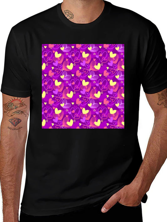 Heart Pattern Tee - Stylish Love Design T-Shirt