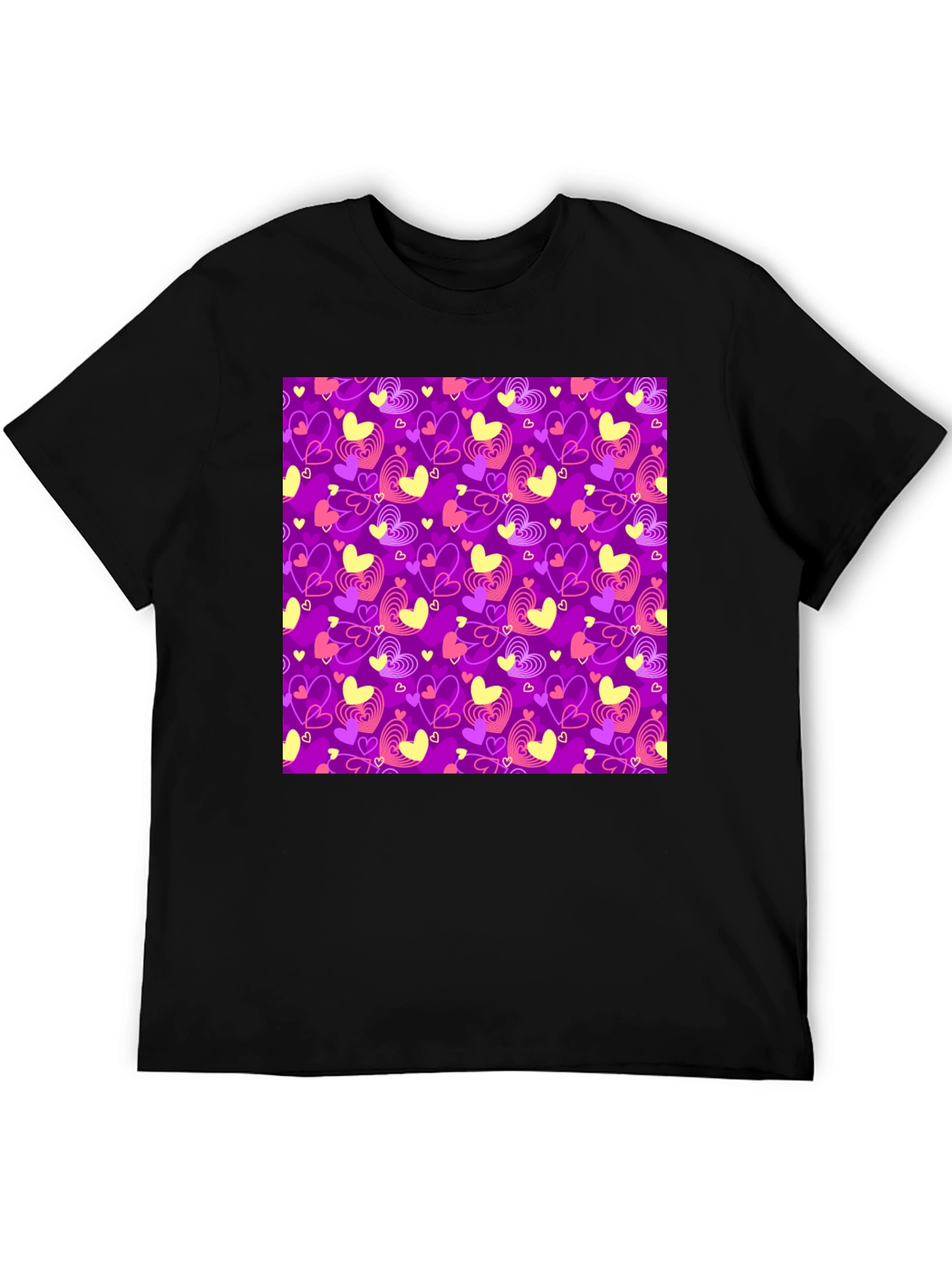 Heart Pattern Tee - Stylish Love Design T-Shirt
