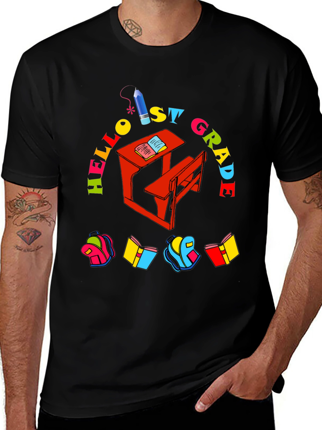Hello 1st Grade T-Shirt: Back to School Design