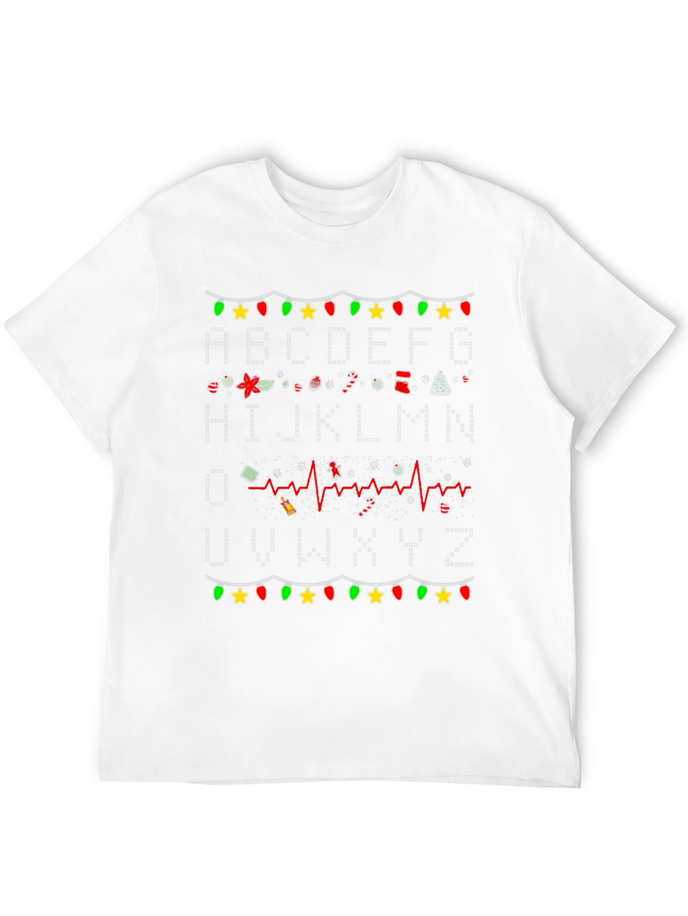 Christmas ABC ECG Ugly Holiday T-Shirt