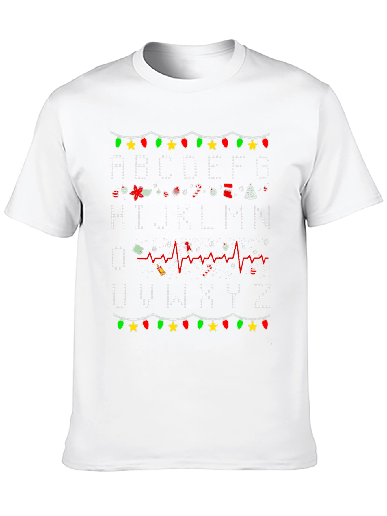 Christmas ABC ECG Ugly Holiday T-Shirt