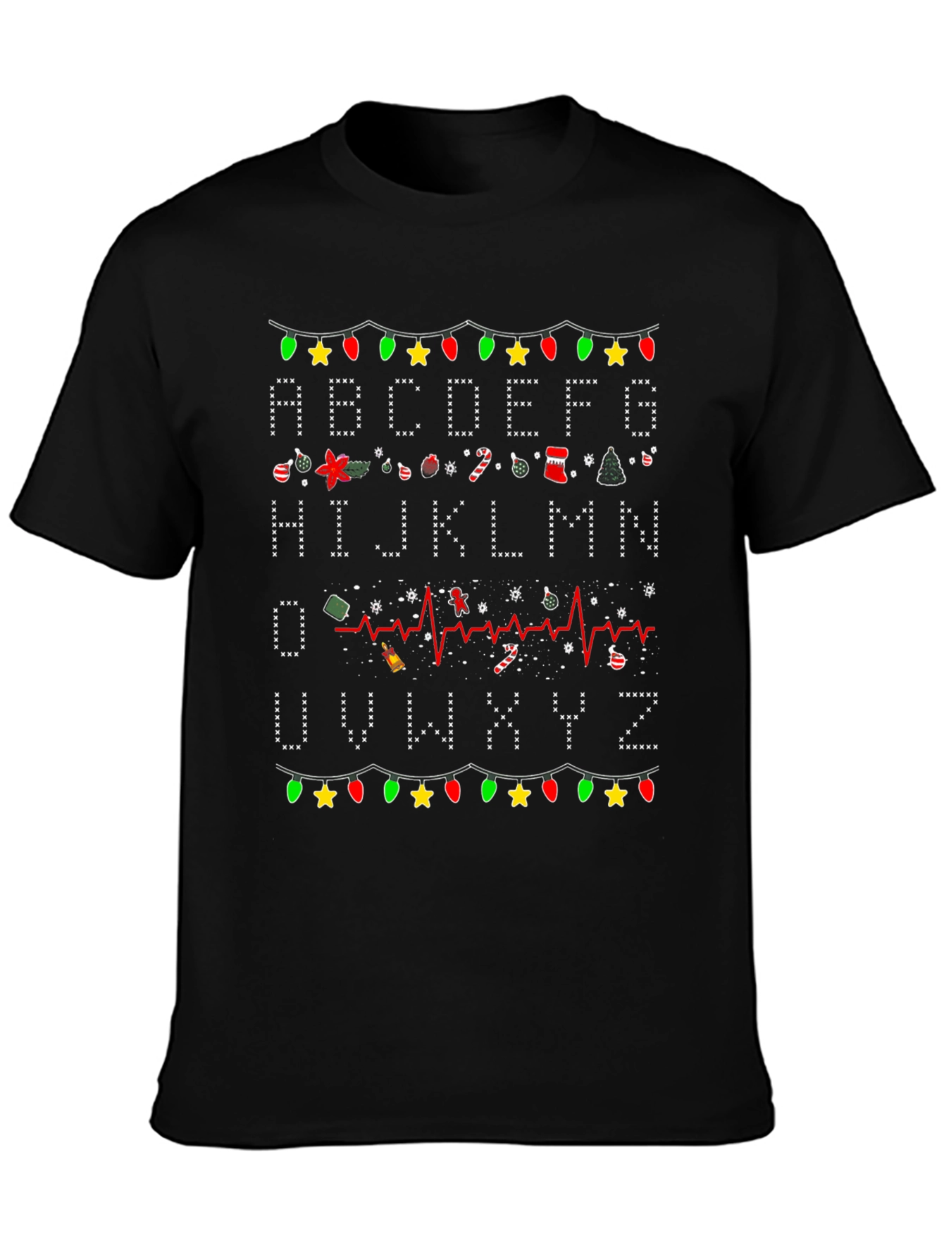 Christmas ABC ECG Ugly Holiday T-Shirt