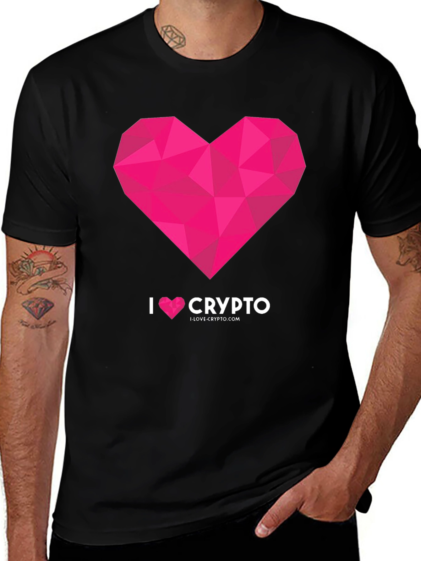 I Heart Crypto Black Graphic Tee