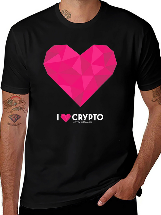 I Heart Crypto Black Graphic Tee