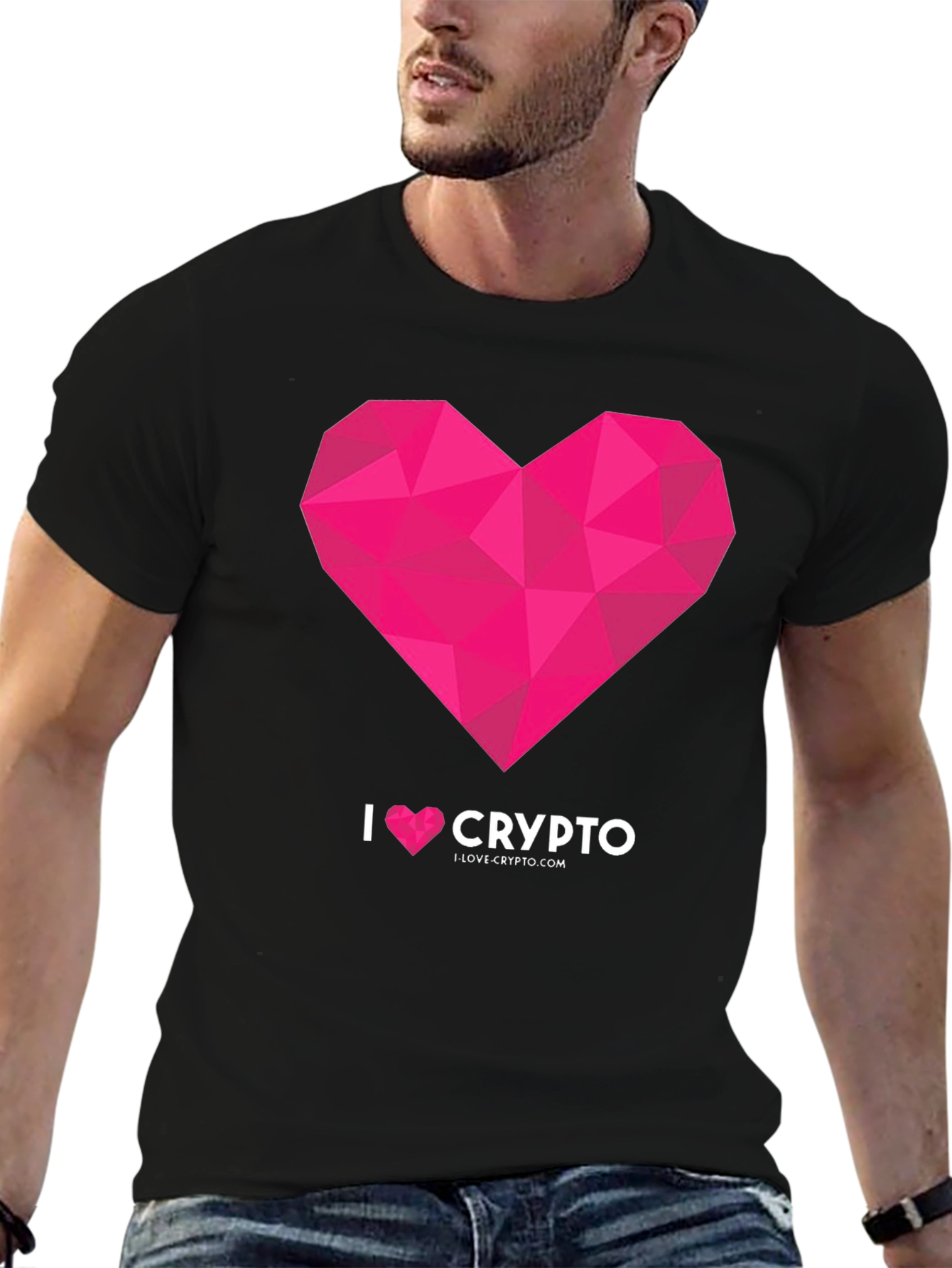 I Heart Crypto Black Graphic Tee