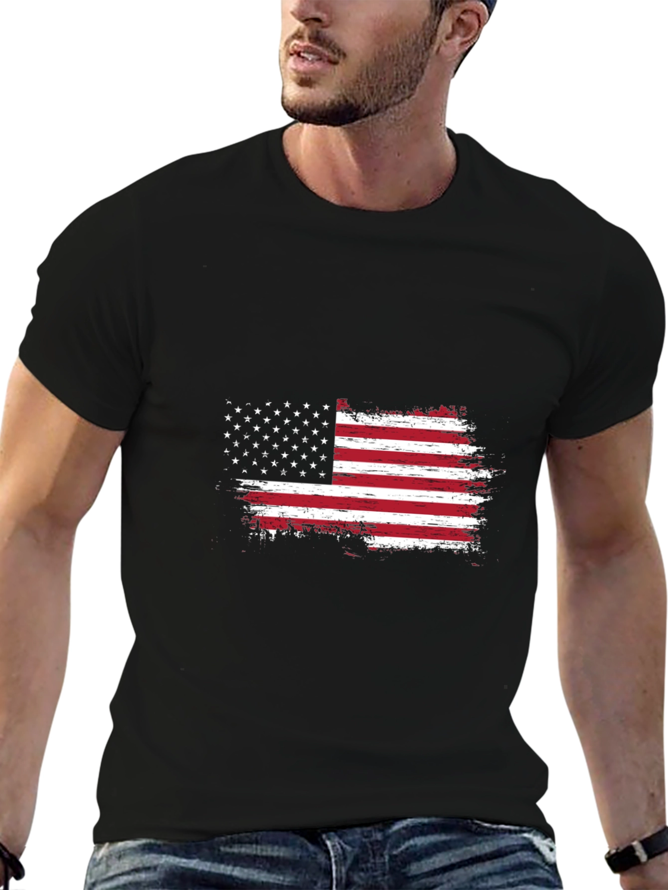 American Flag Distressed Graphic Tee