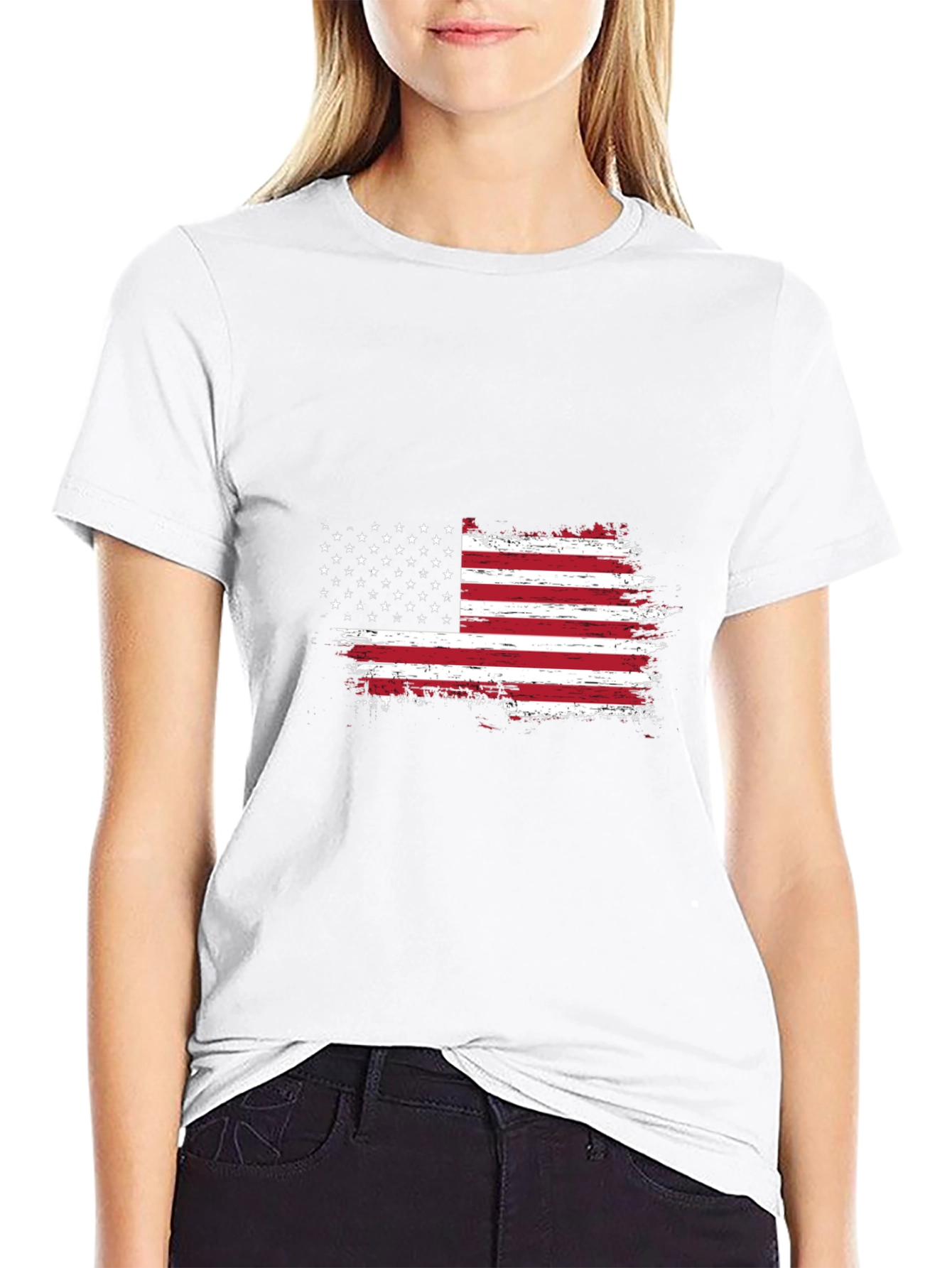 American Flag Distressed Graphic Tee