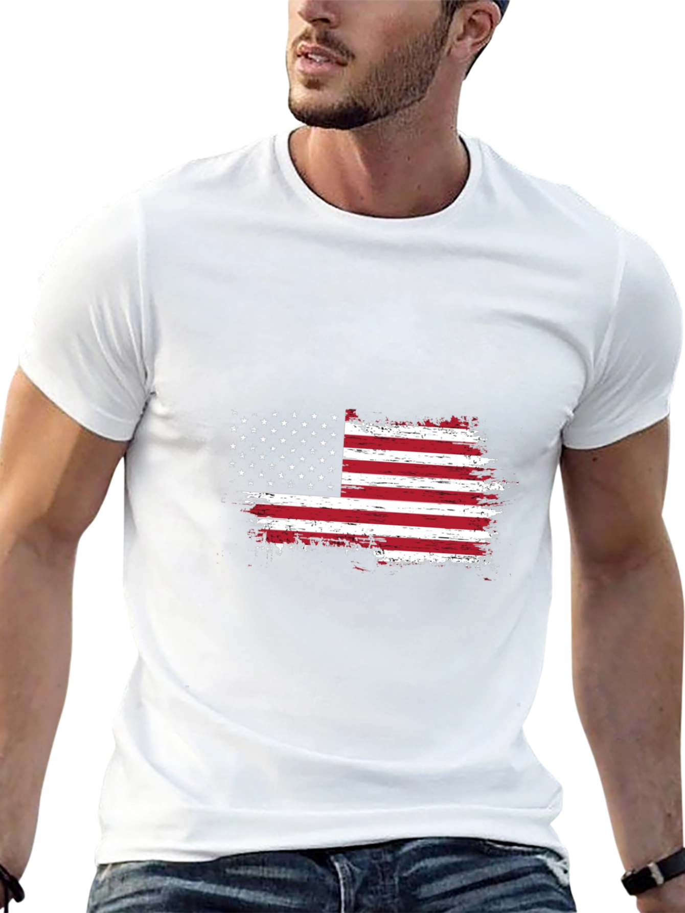 American Flag Distressed Graphic Tee