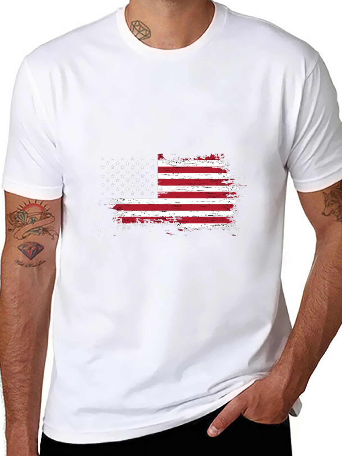 American Flag Distressed Graphic Tee