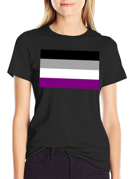 Asexual Pride Flag Graphic Tee - Black Cotton Blend