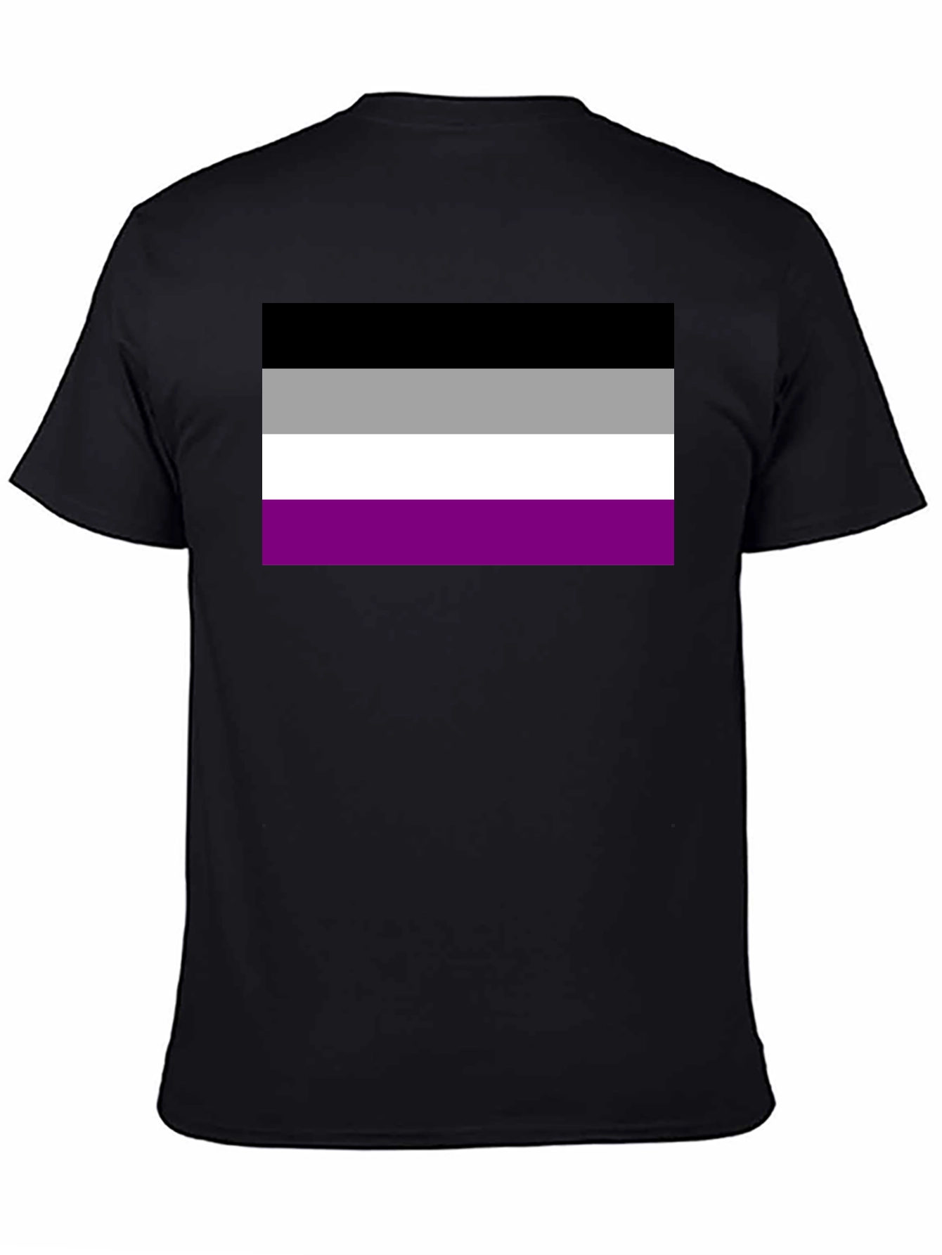 Asexual Pride Flag Graphic Tee - Black Cotton Blend