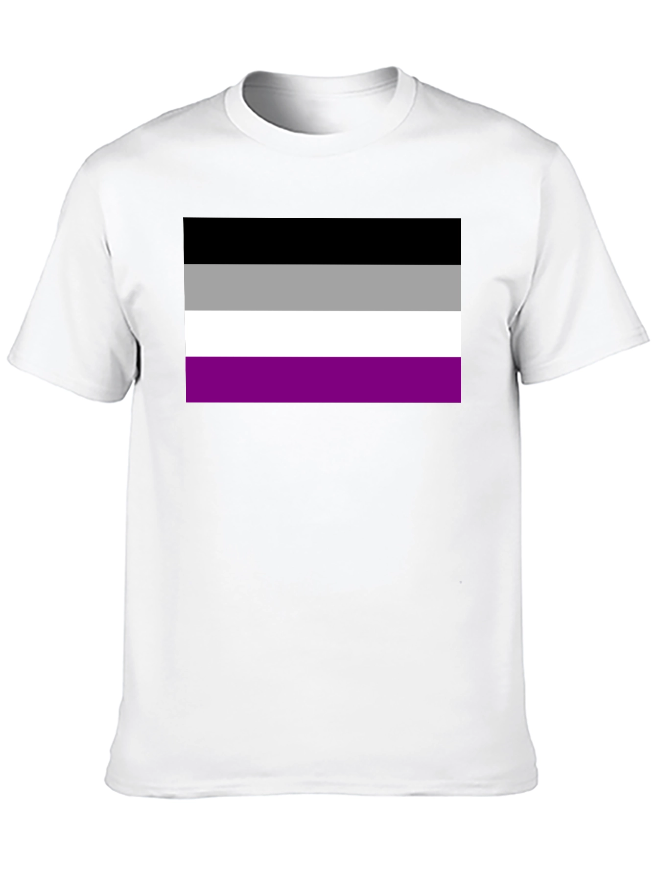 Asexual Pride Flag Graphic Tee - Black Cotton Blend