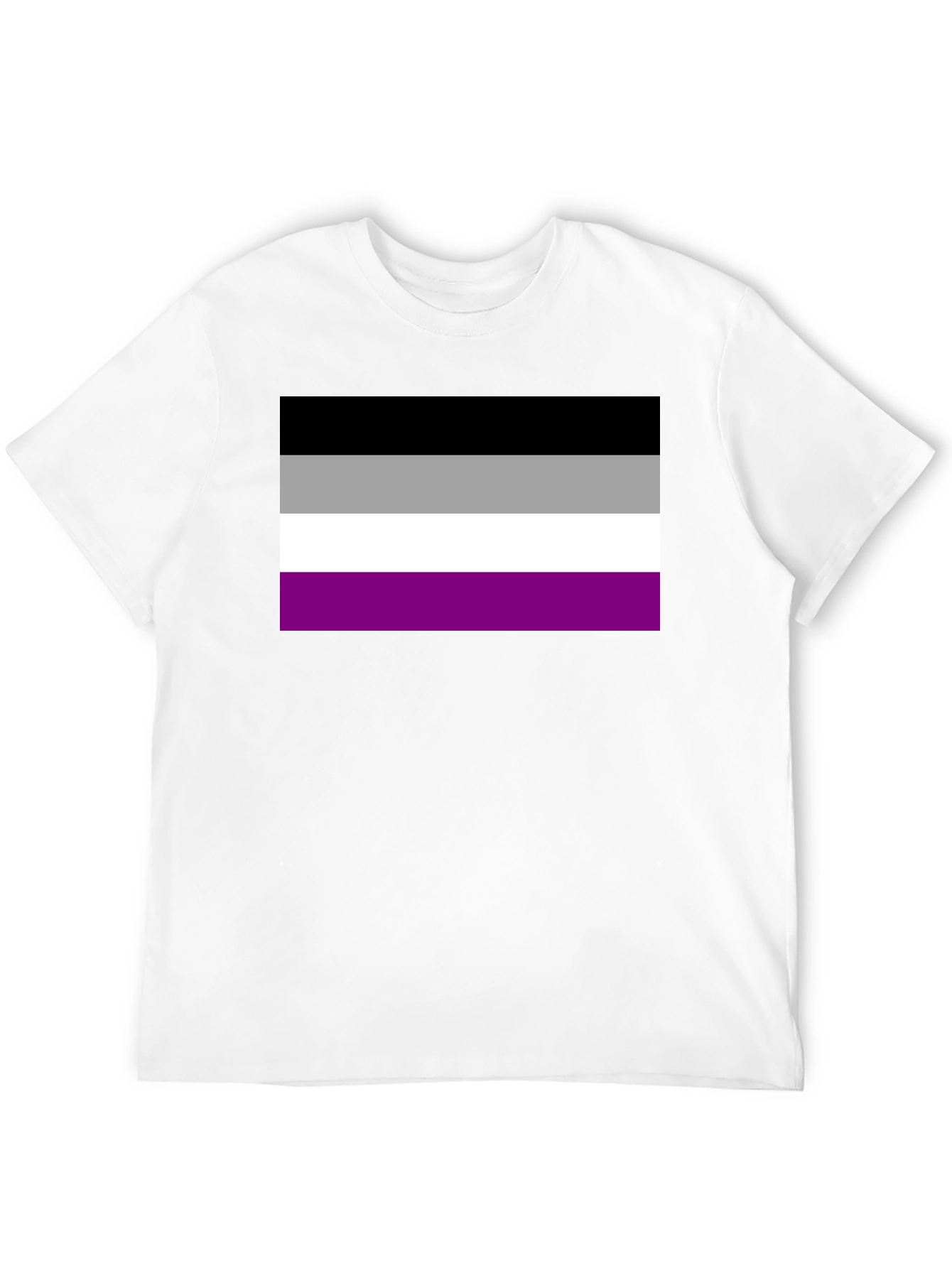 Asexual Pride Flag Graphic Tee - Black Cotton Blend