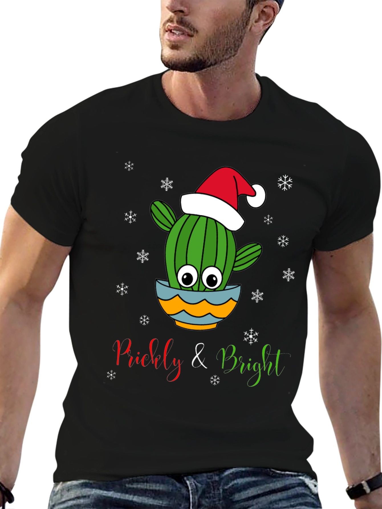 Prickly & Bright Christmas Cactus Graphic Tee