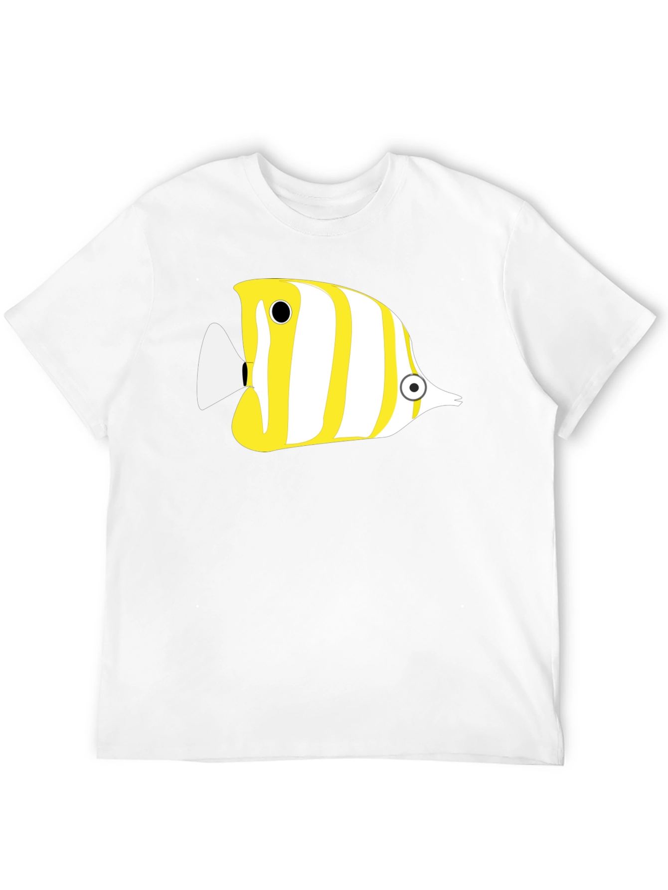 Stripped Fish Graphic Tee - Casual Black T-Shirt