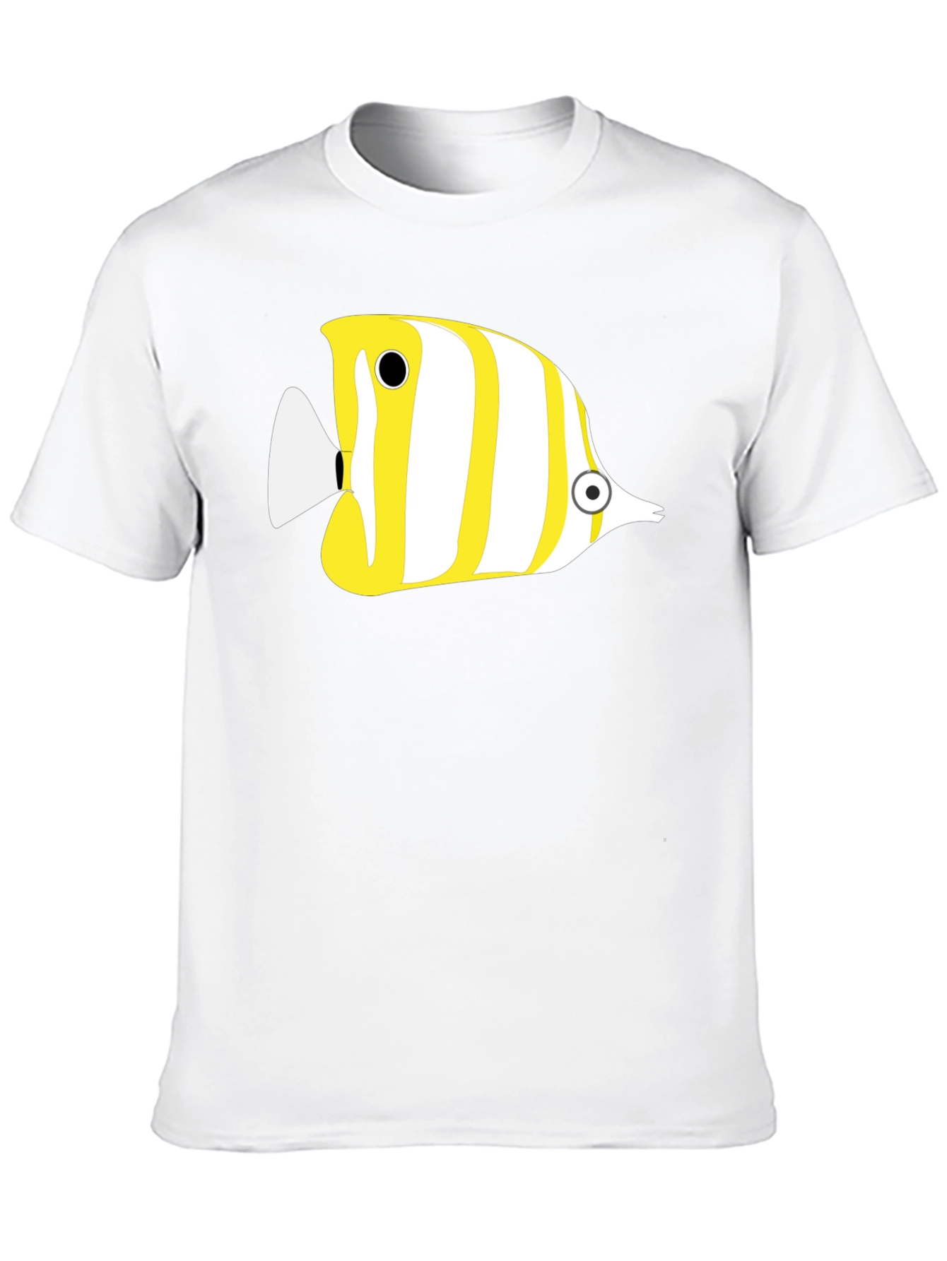 Stripped Fish Graphic Tee - Casual Black T-Shirt