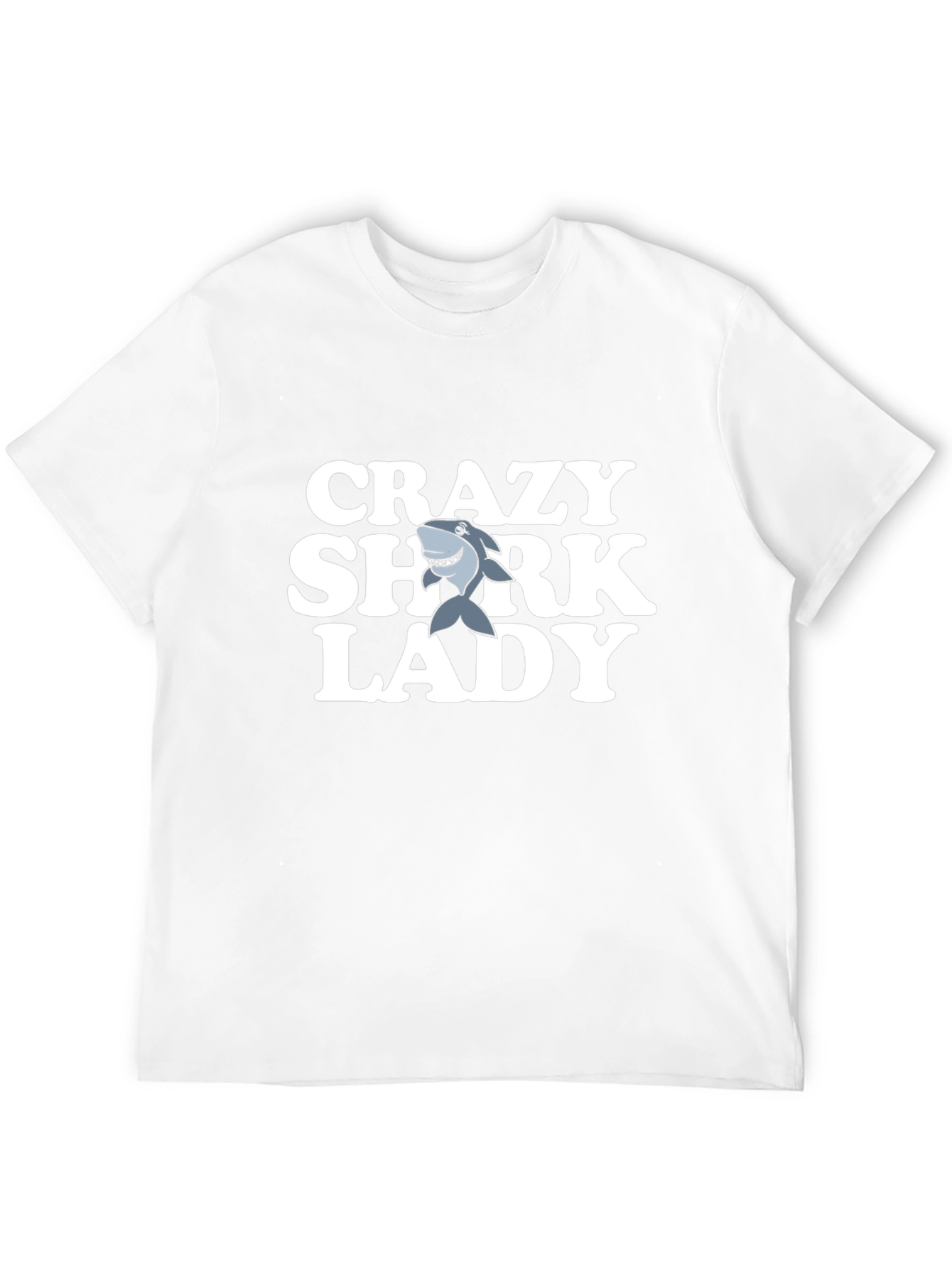 Crazy Shark Lady Black T-Shirt