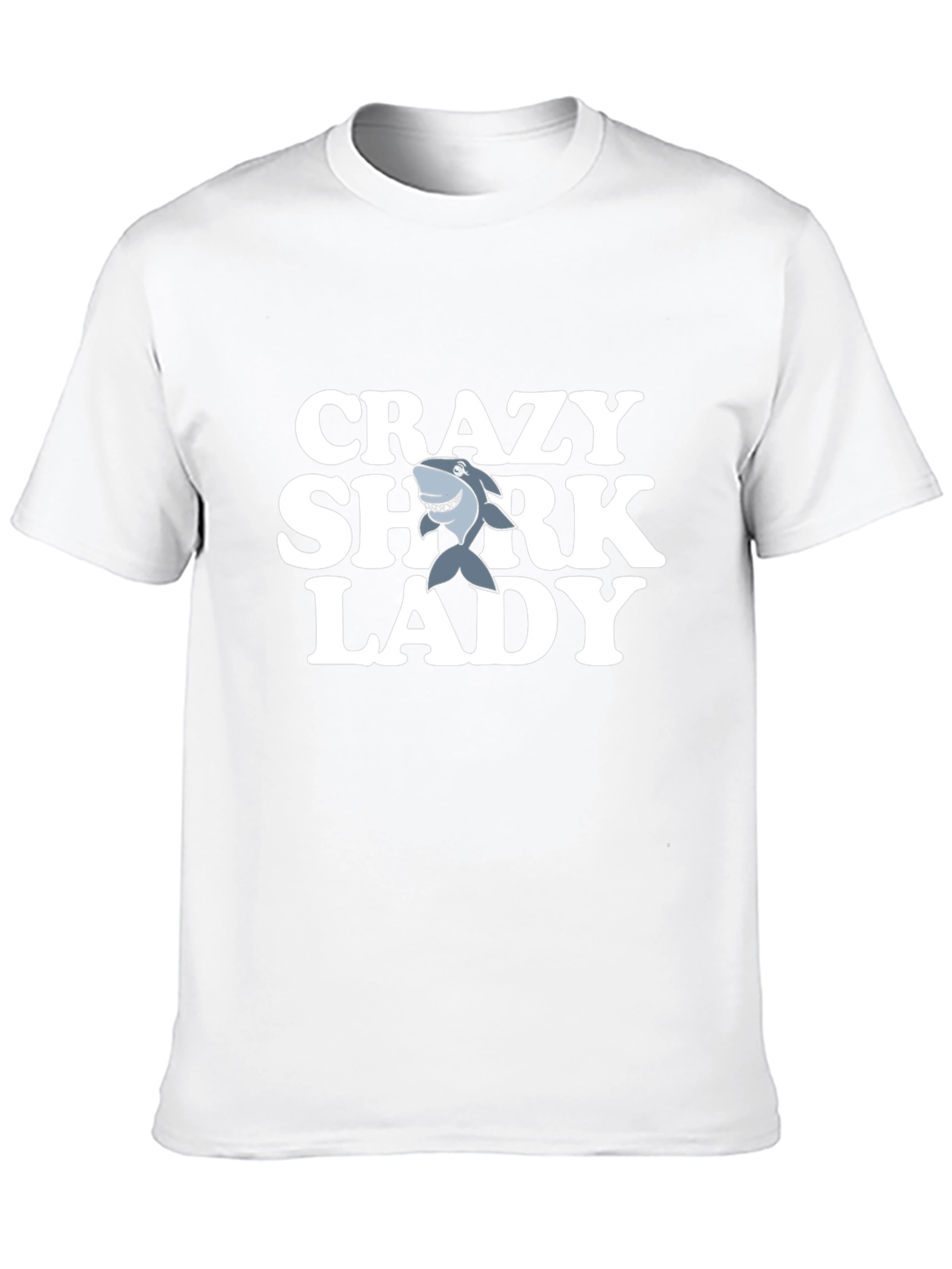 Crazy Shark Lady Black T-Shirt