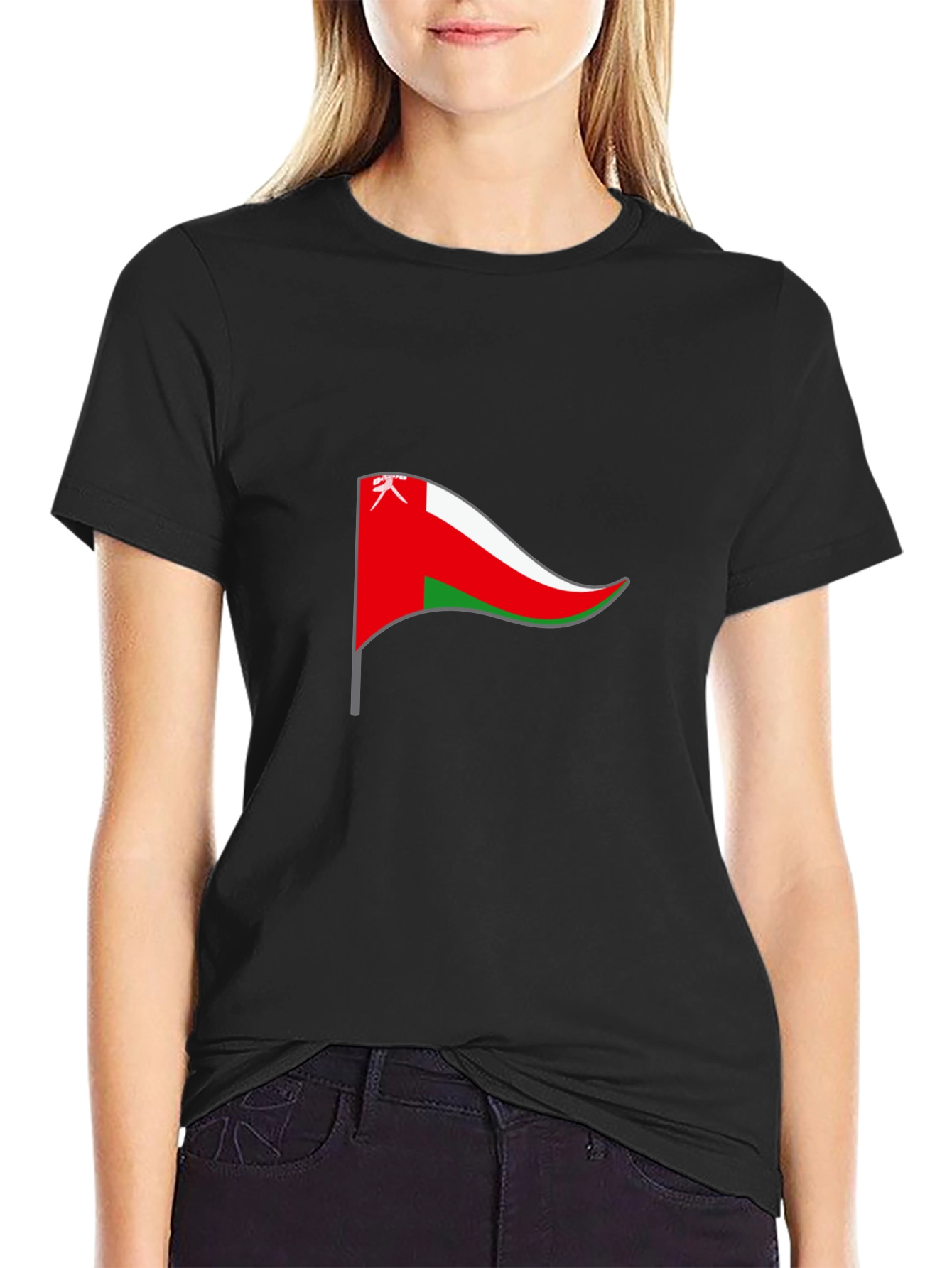 Oman Flag T-Shirt - Black Cotton Tee