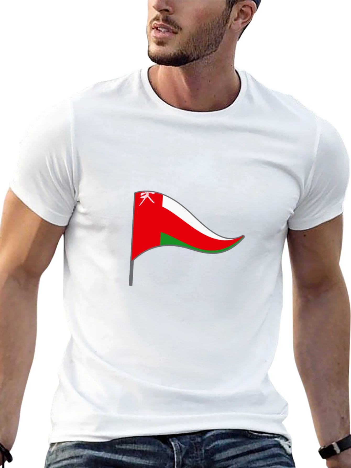Oman Flag T-Shirt - Black Cotton Tee