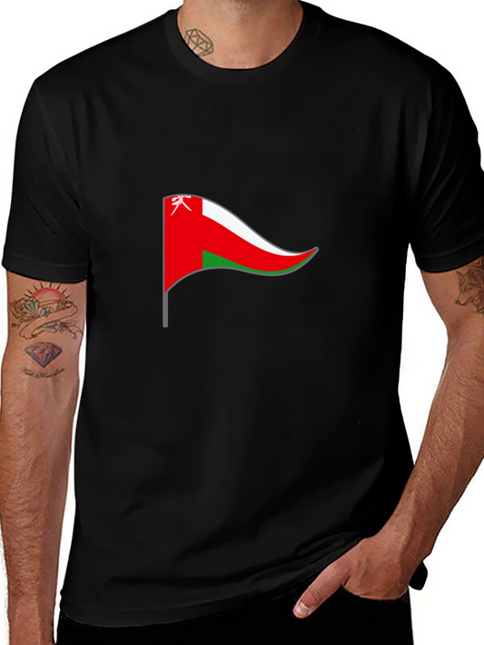 Oman Flag T-Shirt - Black Cotton Tee