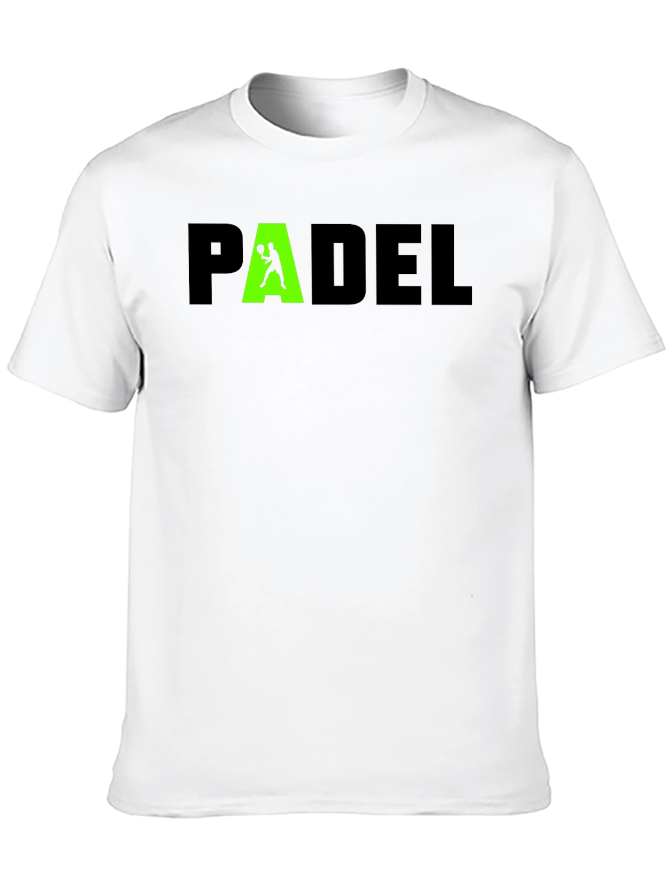 Padel Player Graphic Tee - Black Cotton T-Shirt