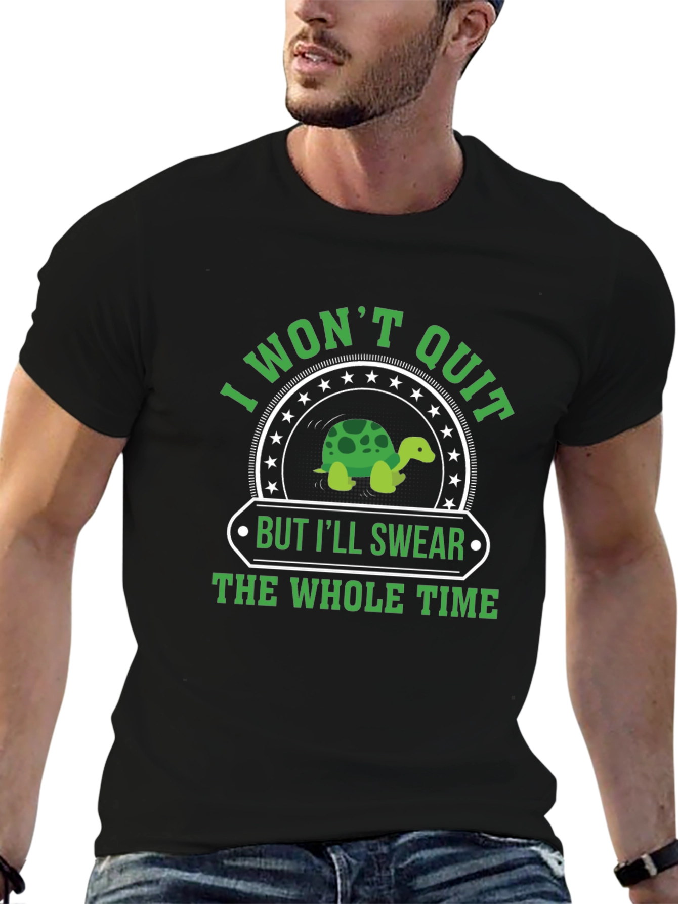 I Wont Quit Turtle Graphic T-Shirt