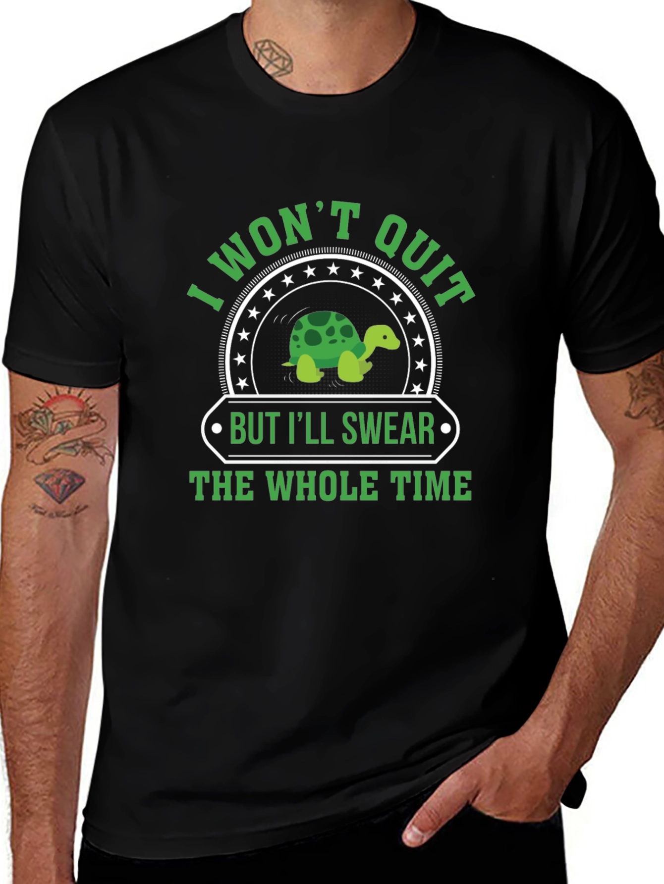 I Wont Quit Turtle Graphic T-Shirt