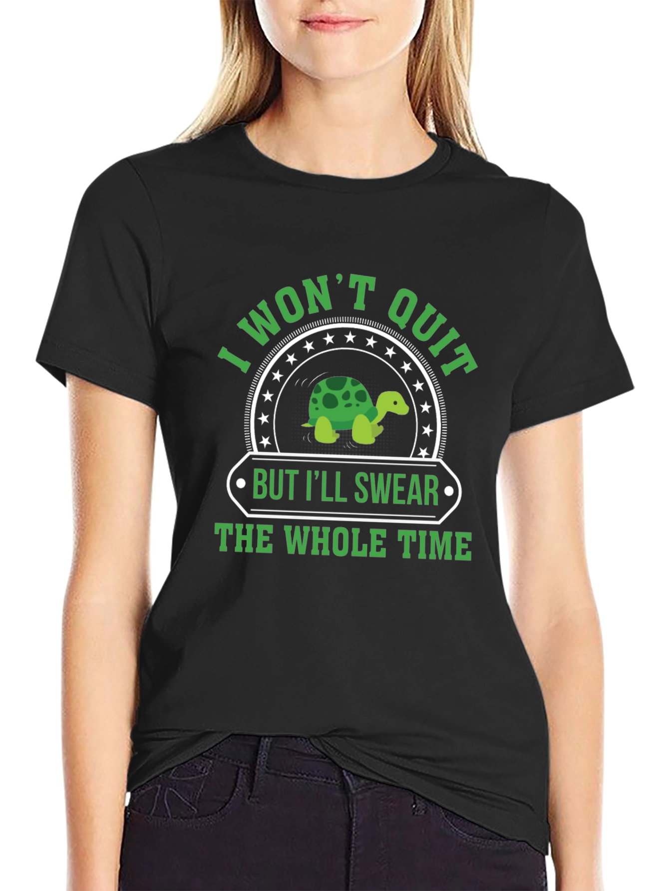 I Wont Quit Turtle Graphic T-Shirt