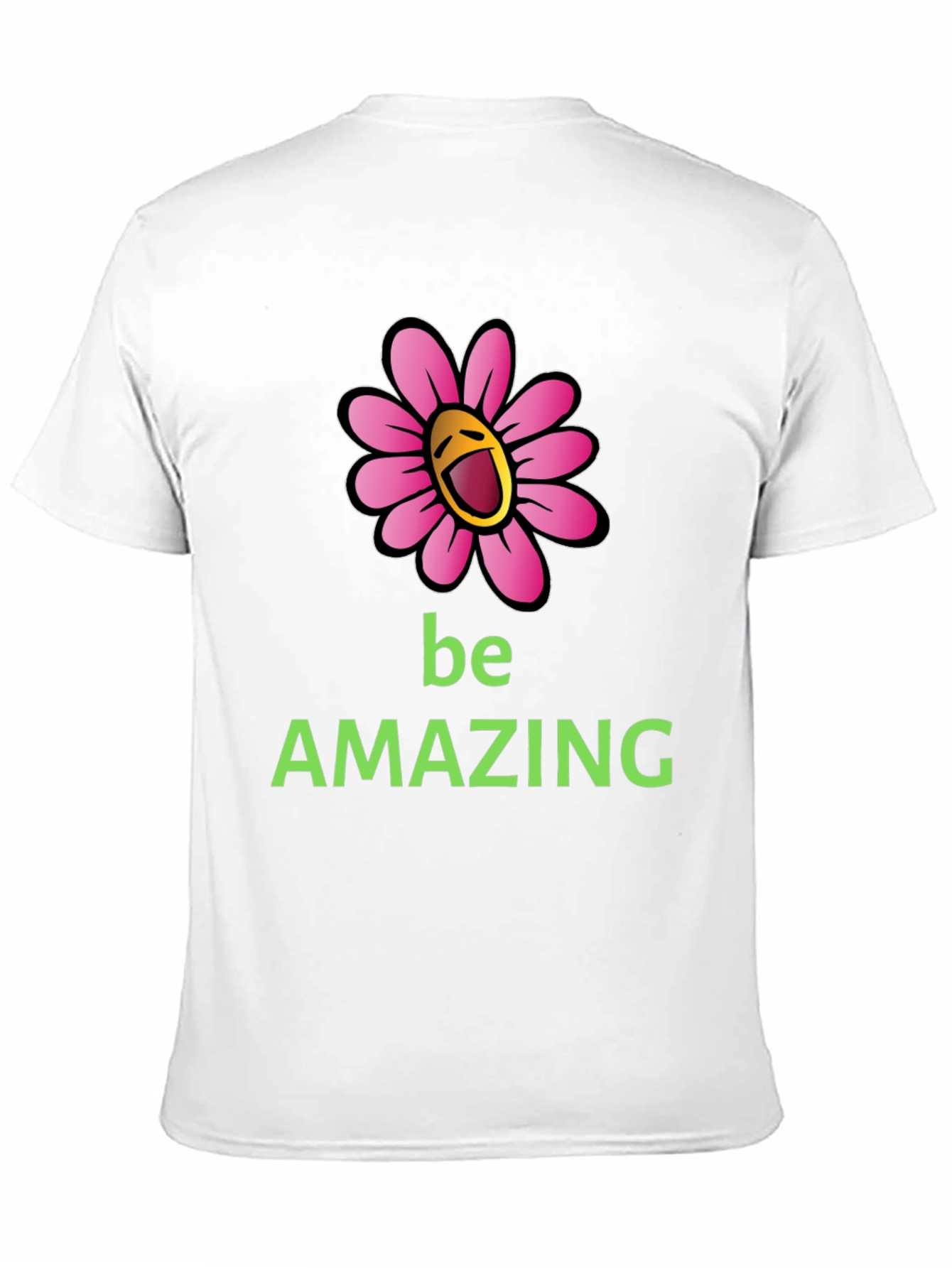 Be Amazing Graphic Tee - Smiling Flower Design