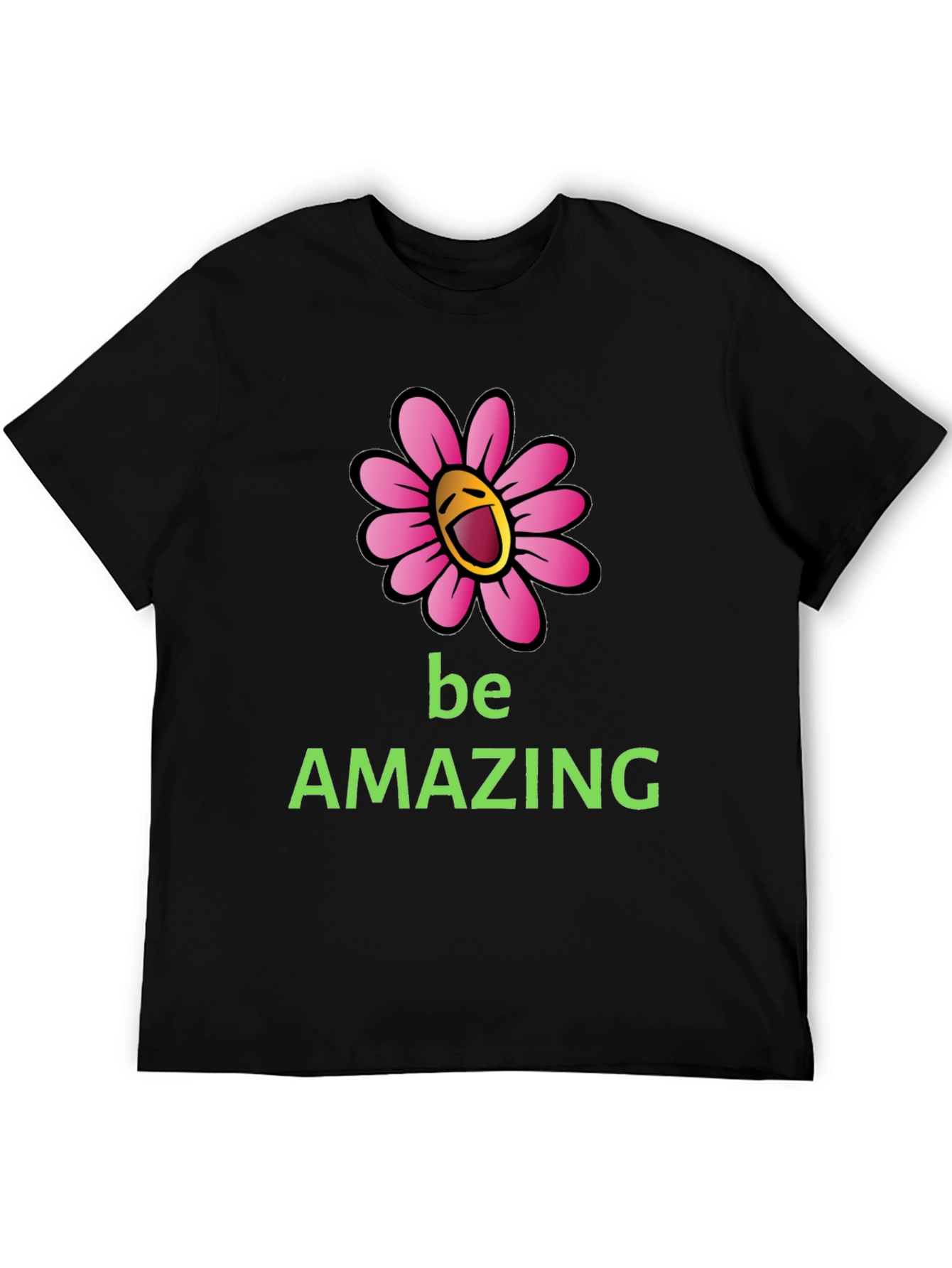 Be Amazing Graphic Tee - Smiling Flower Design