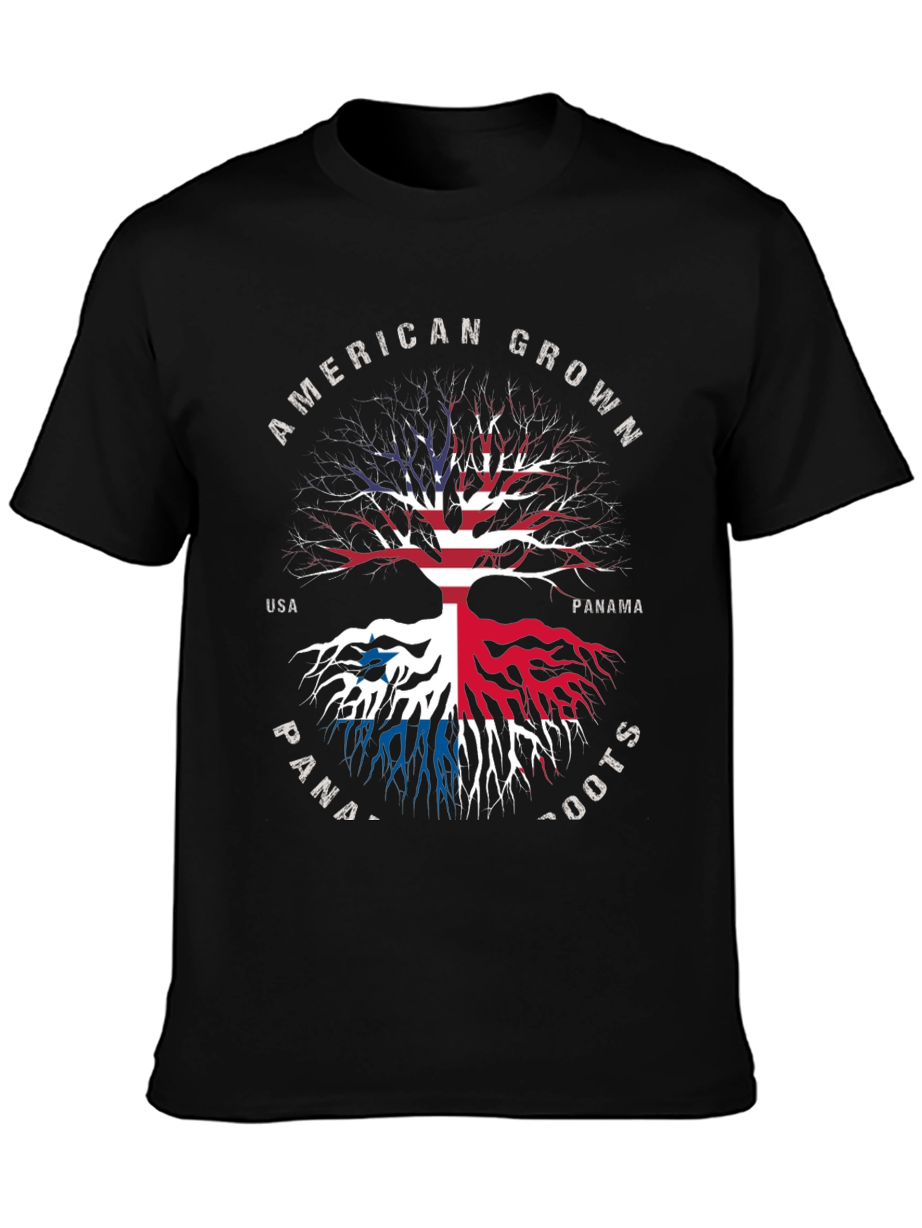 American Grown Panama Roots Black Graphic T-Shirt